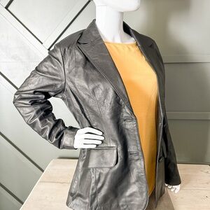 Women's Jild Classic 2-Button Lambskin Leather Blazer